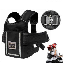 Cintura di sicurezza per moto per bambini con borsa, cinghie riflettenti, regolabile e traspirante,