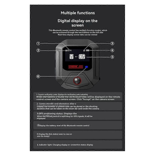Τηλεχειριστήριο Bluetooth GPS STARTRC για κάμερα DJI / Insta360 X5 X4/ACE/Ace Pro 2/Go 1