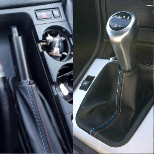 Manual Handbrake Boot Cover for 3 Series E36 E46 E30 E34 M3 Z3 - Black Suede Leather Gear Shift Collar 1