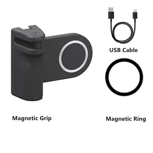 Magnetic Phone Grip with Bluetooth Remote Shutter,Wireless Bluetooth Camera Handle Bracket,Self-Time 2