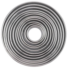 12 moldes redondos de acero inoxidable para pasteles, ideales para hornear mousse.