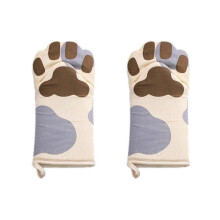 C-Cotton Cute Cat Oven Gloves Cat Claw Microwave Anti-Scald Gloves