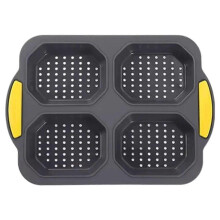 Stampo da forno per hamburger, stampo in silicone pieghevole e riutilizzabile per pane, resistente al