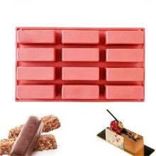 12 Cavity Silicone Protein Bars Mold Rectangle Granola Bar Baking Tool Mould Silicone Mold French Ca