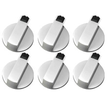 Manopole per fornelli, manopole per forno, 6 pezzi, in lega di zinco, 6 mm, universali, argento, adattatori