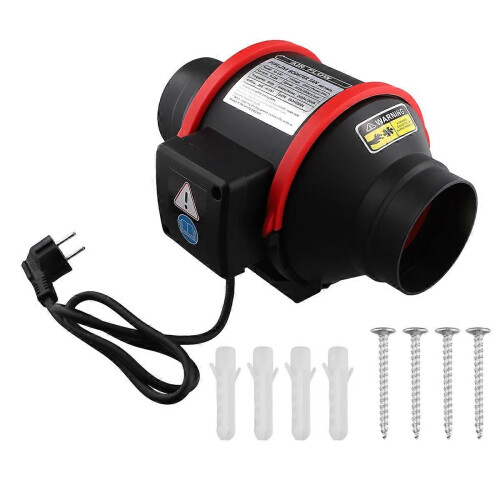 Exhaust Flue Fan 100mm Speed Control Mixed Flow Inline Fan EU Plug