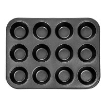 Teglia per cupcake in acciaio al carbonio resistente, teglia per 12 mini cupcake, antiaderente