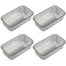 4-teiliges Set rechteckiger Kastenformen aus Aluminiumlegierung mit Antihaftbeschichtung, Backformen