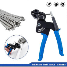 Stainless Steel Cable Tie Pliers with 150 Cable Ties Household Manual Cable Tie Pliers Cutting and Bundling Tools