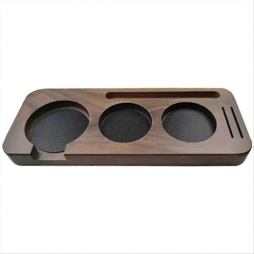 51mm Coffee utensil storage board Coffee Tamper Walnut Wood Handle