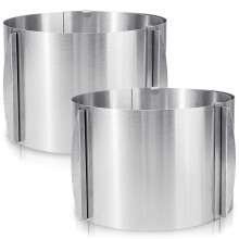 2 Pcs Cake Mold 15 cm High, 6 to 12 Inch Adjustable Cake Ring Cake Baking Supplies for Mousse Baking