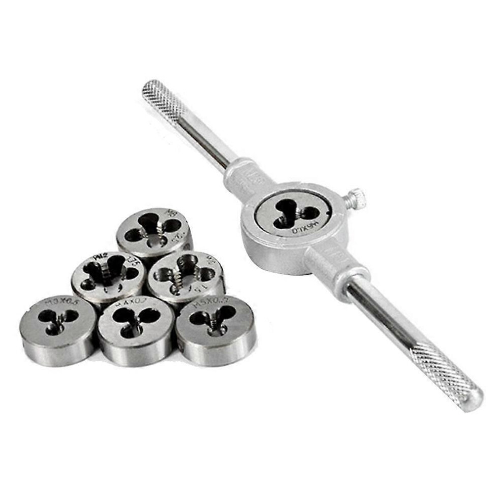 8Pcs Metric Die Set M3/M4/M5/M6/M8/M10/M12 Tool Set Combination For Thread Repair Tapping 9152359583626