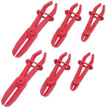 6 Pack Hose Clamp Pliers,Line Clamps Pinch Pliers for Brake Hoses, Fuel Hoses,Gas Lines,Coolant Hoses,Radiator Hoses,Red