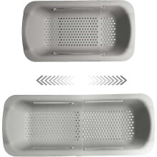Adjustable Sink Colander Grey - Expandable Strainer for Kitchen Sink Drain Basket