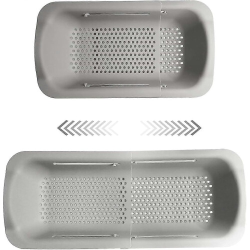 Adjustable Sink Colander Grey - Expandable Strainer for Kitchen Sink Drain Basket