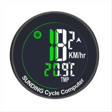Wireless Bicycle Computer Waterproof Bike Odometer Green LCD Screen Cycling Speedometer Mountain Bi