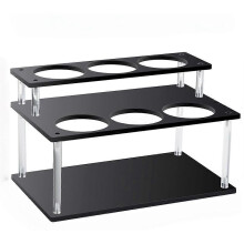 Acrylic Coffee Syrup Organizer, 2-Tier Syrup Rack 6Bottles Capacity, Coffee Syrup Rack for Countertop, Bar, Kitchen