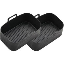 Air Fryer Liners for Air Fryer Dual, Reusable Air Fryer Silicone Liner for Air Fryer Accessories,Bl