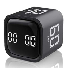 Square Timer,Rotation Timer,5/10/30/60 Minutes and Custom Countdown,Productivity Timer,For Tasks,Work,Study(Black)