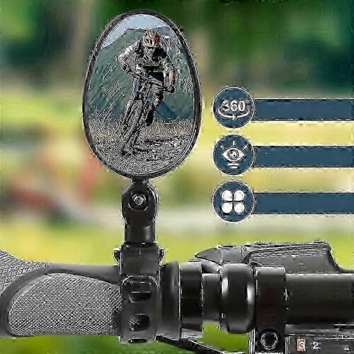 2PCS 360 Adjustable Safety Bike Mirrors for Bicycles & E-Bikes - Rotatable Handlebar Mount 1