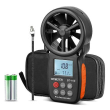 BTMETER BT-100 Handanemometer, digitales Windgeschwindigkeitsmessgerät (CFM), Luftstromgeschwindigkeitsmesser,