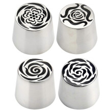 Tortendekorationsset, extra großes Edelstahl-Spritztüllen-Set für Buttercreme-Rosen, 3D-Blumenmuster