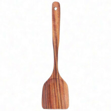 Cooking Utensils Set - Wooden Turner and Spatula with Shovel Handle for Kitchen Use