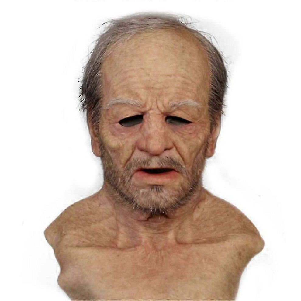 Masquerade Latex Mask Old Man Face Cover Headgear Party Props Costume Supplies