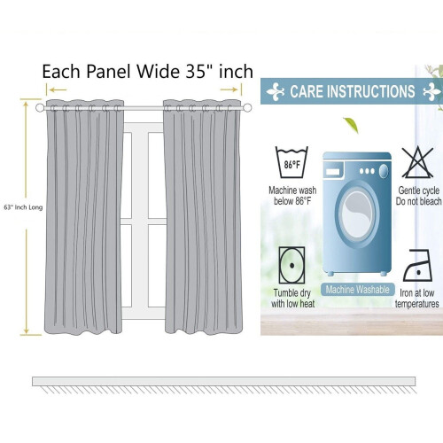 Adam Turquoise Blackout Curtain Set 2 Panels 63" 2