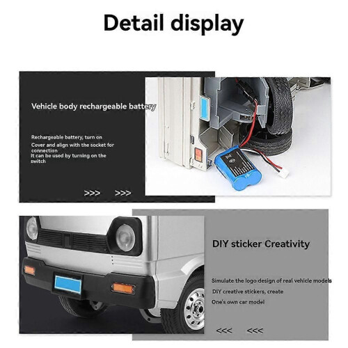 WPL D12 1/10 Τηλεχειριστήριο Αυτοκινήτου AWD σε Δρόμο με Φως LED 1
