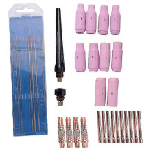 Tig Welding Accessories Kit: Adapter Sleeves, Housing, Ceramic Nozzles, Tungsten Electrodes for -26 Tig Torch