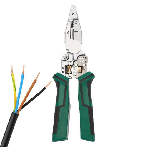 Wire Cutter Tool 10 in 1 Electrical Cable Stripper Plier Voltage Tester Scissors with Electricity M