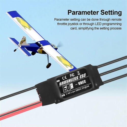 60A Brushless ESC 2-3S Lipo για RC Αυτοκίνητο Σκάφος Αεροσκάφος Ανταλλακτικά DIY 1