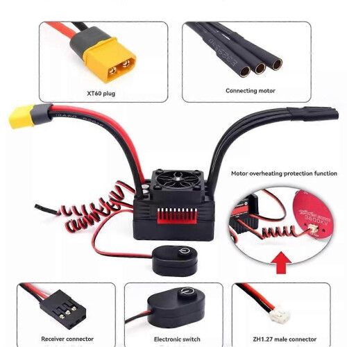 60A Brushless ESC Waterproof Electronic Speed Controller 1