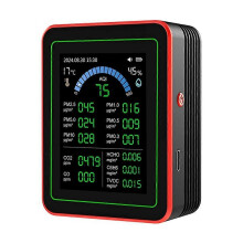 18-in-1 Air Quality Monitor Air Quality Tester Pm2.5 Data Storage Download Air Quality Carbon Dioxide Detector Black