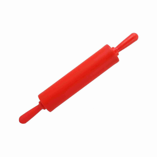 Colorful Silicone Rolling Pin Restaurant Homemade Bread Cookie Dough Rolling Tool (Red) 1