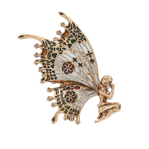 Broche féerique ailée délicate, Look Antique,-YNCP6184 blanc