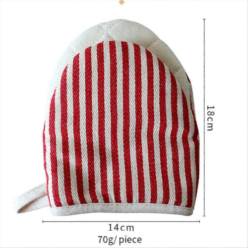 Striped Pattern Duck-Bill Microwave Oven Gloves for Baking,Insulation Gloves,Oven Mit,Brown 1