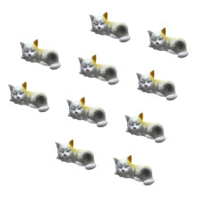10 Stück Cartoon-Katzen-Figuren, künstlerische-1fox Katze 1