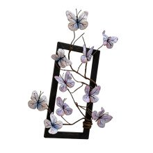 2 Pack Butterfly Flower Faux Stems Sculpture With-grape blue