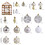 Christmas Tree Ornament Set Red Green Gold 66 Pcs 7