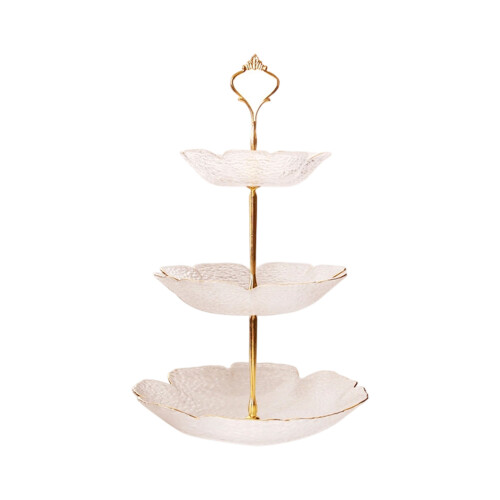 Glass Serving Dishes with Gold-Transparent gold iron frame