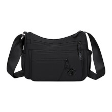 Dameshandtas met veel zakken Slijtvaste crossbodytas Handig-Zwart