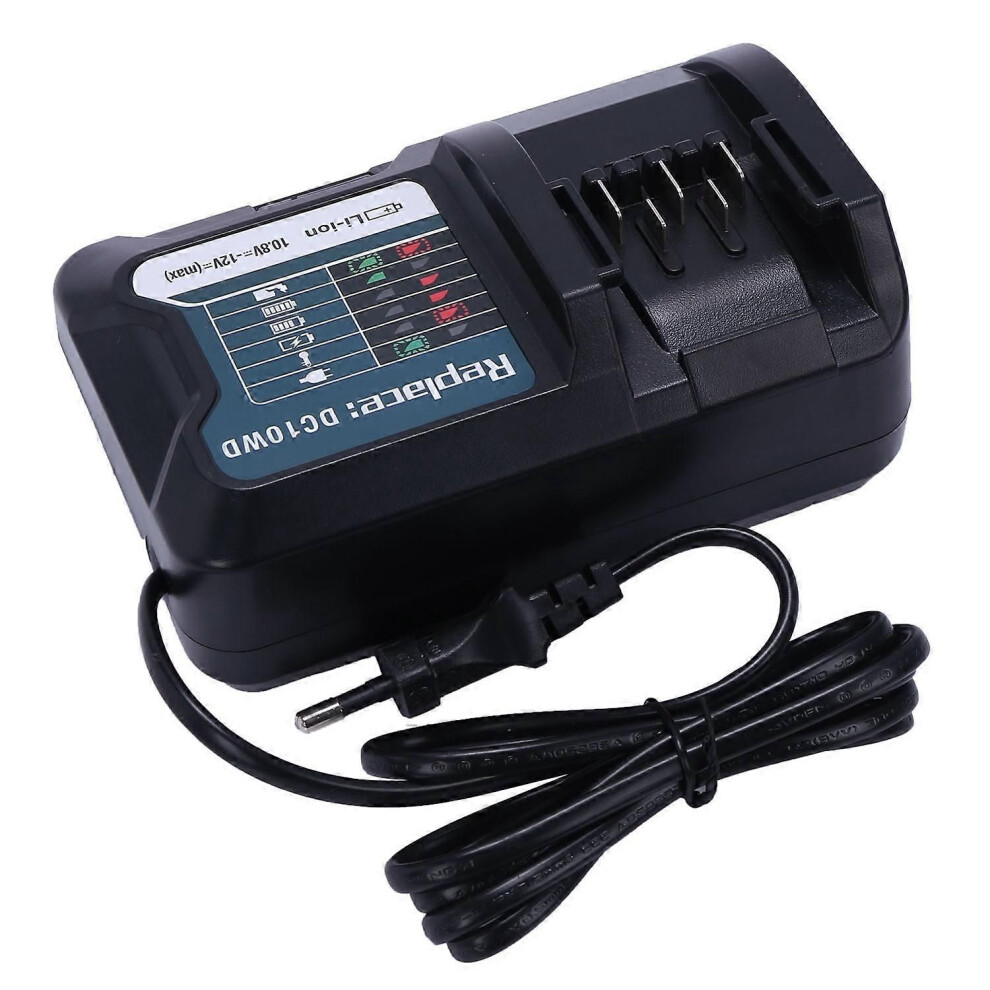 Fast Lithium Battery Charger Compatible For Makita 10.8V 12V Dc10wd / Dc10sb / Dc10wc / Bl1015 / Bl1016 / Bl1021b / Bl1041b Led Charger Eu Plug 9152359620949