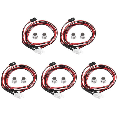 5 τεμάχια 2 LED προβολείς 5 χιλιοστών για όχημα Drift μοντέλο 1/10, κόκκινο 1