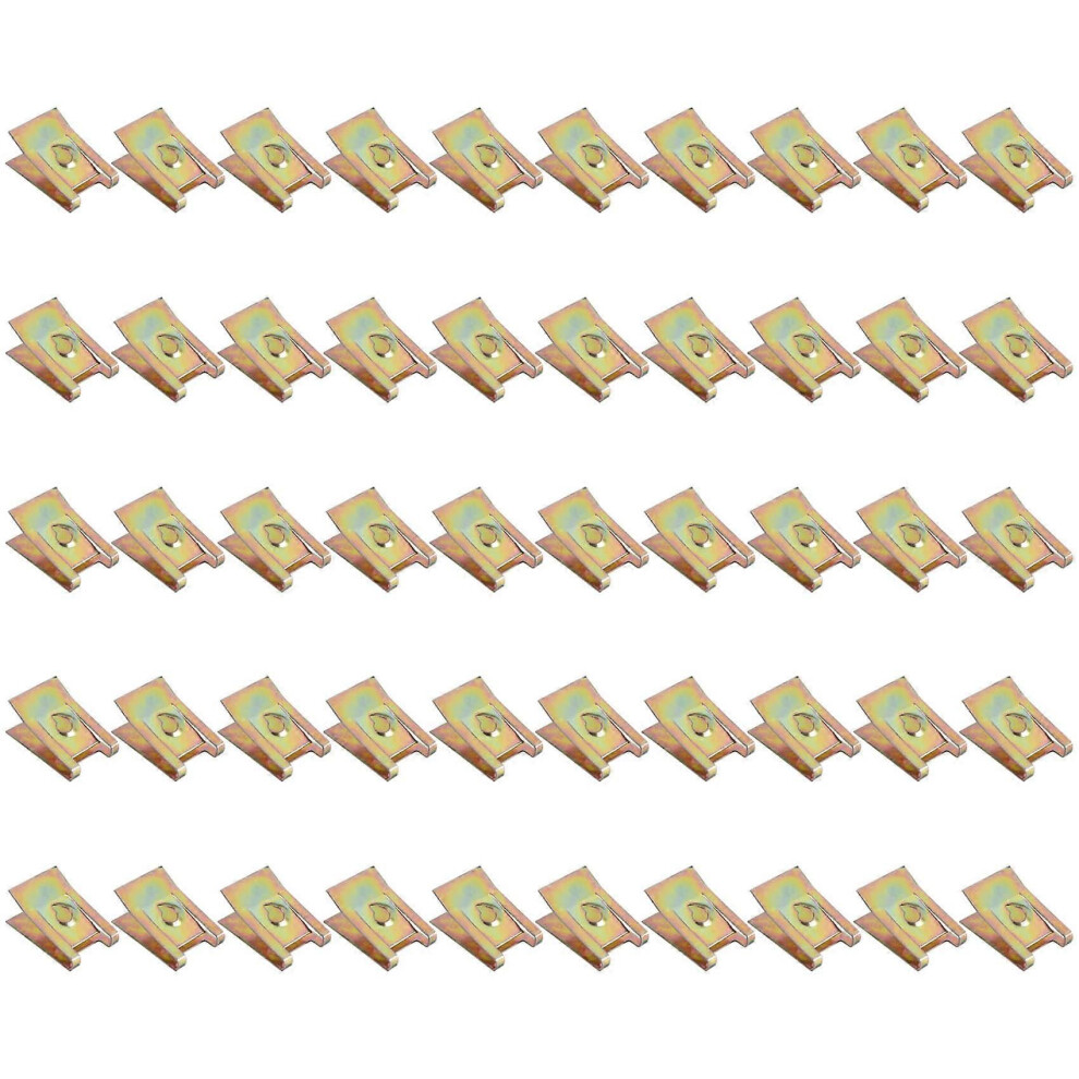 50Pcs Tone Spring Metal Car Door Panel Screw U-Type Clips Bronze 9152359624084