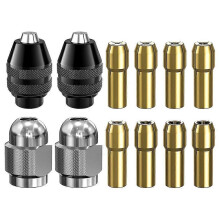 Drill Chuck Collet Set for Dremel, 12PCS 1/32inch to 1/8inch Replacement 4486 Drill Keyless Bit Chuck Shank Rotary Tool