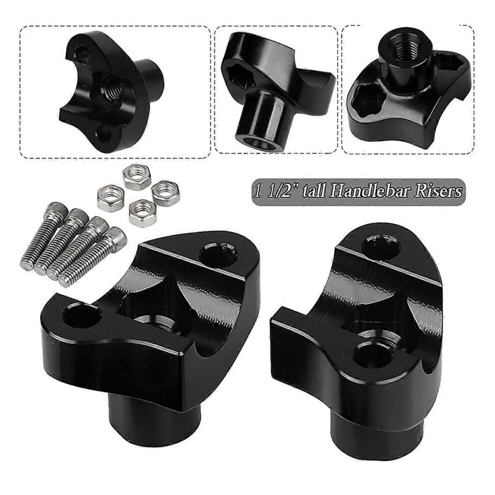 1In Handlebar 1 1/2In Risers For Harley Dyna Softail Sportster Xl 883 1200 Black 9152359605182