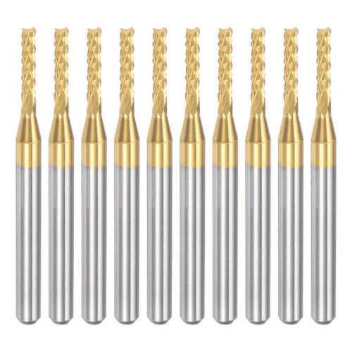 10PCS Titanium Coat Carbide compatible for PCB Machine, 1/8 Inch Shank 1.8Mm