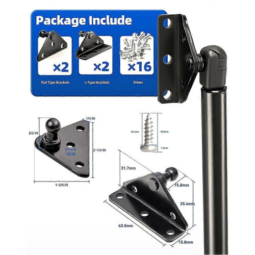 Βάση στήριξης με μπουλόνι σφαιρών 10MM, 4PCS Universal Gas Strut Mounts 2